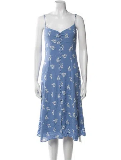 Pre-owned Reformation Floral Print Midi Length Dress In Multi