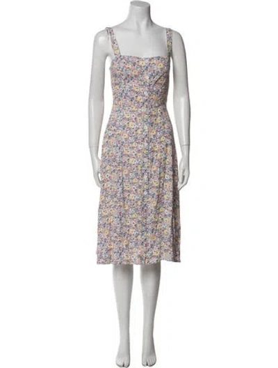 Pre-owned Reformation Floral Print Midi Length Dress In Multi