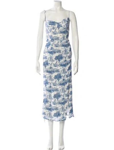 Pre-owned Reformation Floral Print Midi Length Dress In Multi