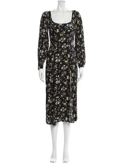 Pre-owned Reformation Floral Print Midi Length Dress In Multi