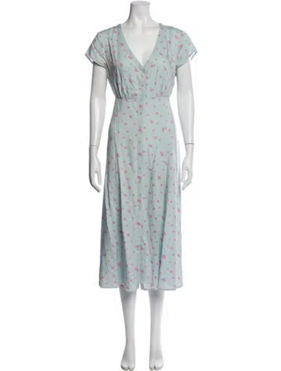 Pre-owned Reformation Floral Print Midi Length Dress In Multi