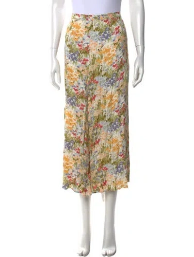 Pre-owned Reformation Floral Print Midi Length Skirt In Multi