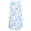 Reformation Floral Print Midi Skirt In Blue Viscose In Blue