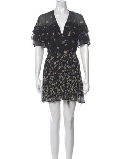 Pre-owned Reformation Floral Print Mini Dress In Multi