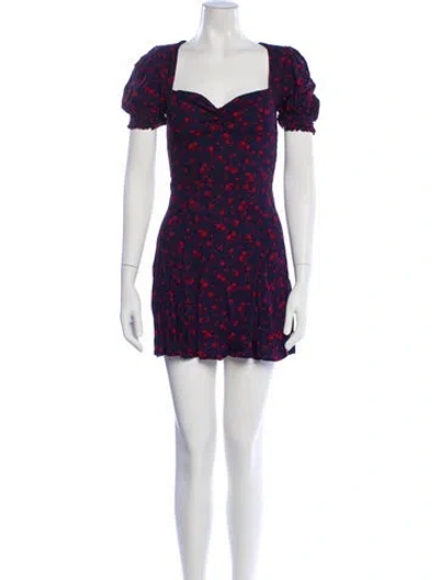 Pre-owned Reformation Floral Print Mini Dress In Multi