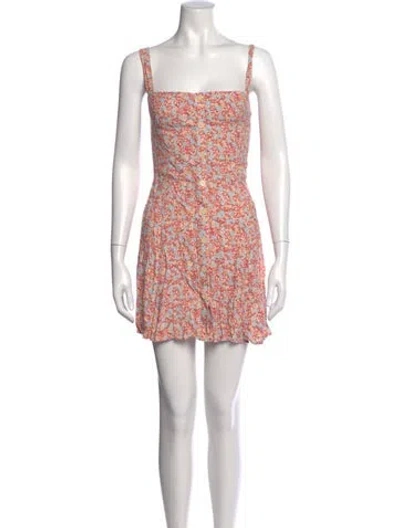 Pre-owned Reformation Floral Print Mini Dress In Multi