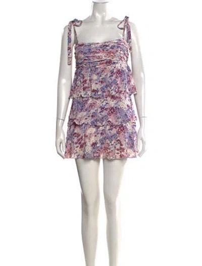 Pre-owned Reformation Floral Print Mini Dress In Multi