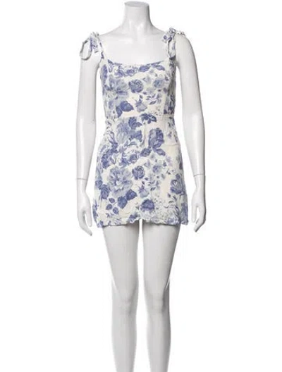 Pre-owned Reformation Floral Print Mini Dress In Multicolor