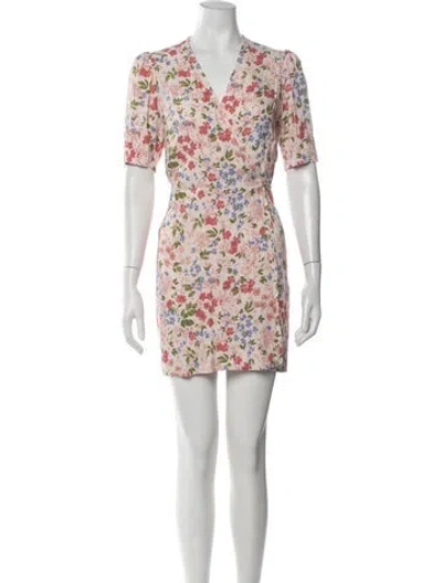 Pre-owned Reformation Floral Print Mini Dress In Pink