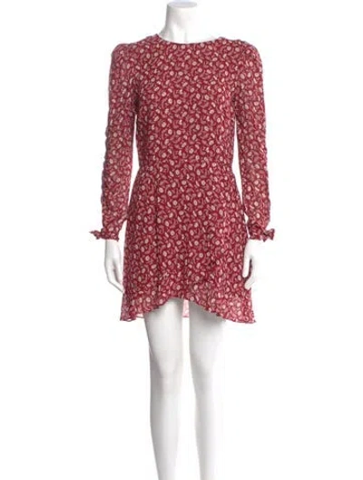 Pre-owned Reformation Floral Print Mini Dress In Red