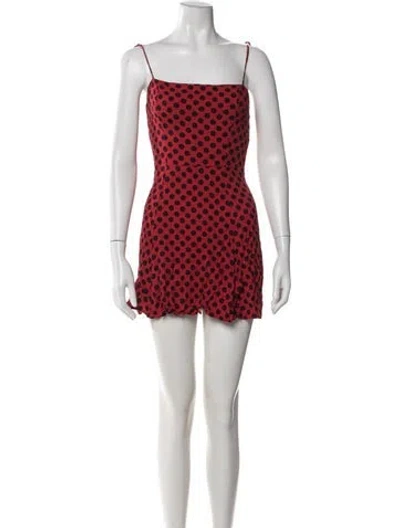 Pre-owned Reformation Floral Print Mini Dress In Red