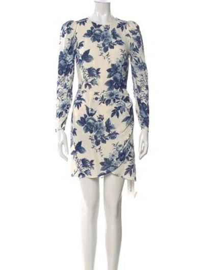 Pre-owned Reformation Floral Print Mini Dress W/ Tags In Neutral