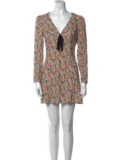 Pre-owned Reformation Floral Print Mini Dress W/ Tags In Pink