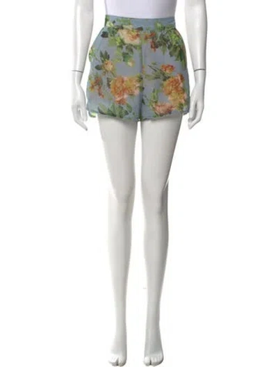 Pre-owned Reformation Floral Print Mini Shorts In Pink