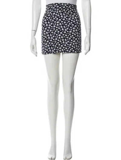 Pre-owned Reformation Floral Print Mini Skirt In Green