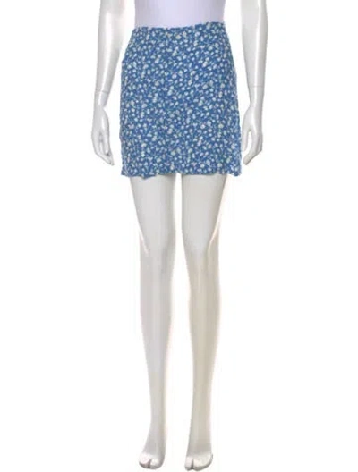 Pre-owned Reformation Floral Print Mini Skirt In Multi