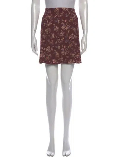 Pre-owned Reformation Floral Print Mini Skirt In Multi