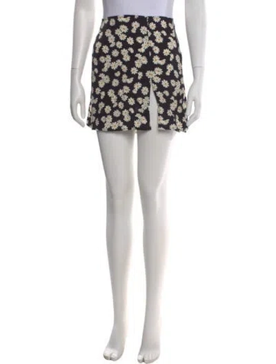 Pre-owned Reformation Floral Print Mini Skirt W/ Tags In Neutral