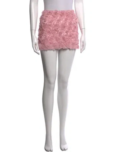 Pre-owned Reformation Floral Print Mini Skirt W/ Tags In Red
