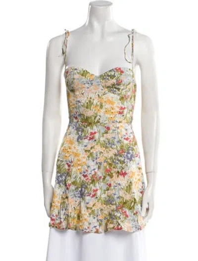 Pre-owned Reformation Floral Print Square Neckline Tunic