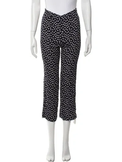 Pre-owned Reformation Floral Print Straight Leg Pants In Blue
