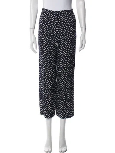 Pre-owned Reformation Floral Print Wide Leg Pants In Blue
