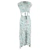 Reformation Floral Printed Cutout Maxi Dress In Blue Viscose In Blue