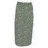 Reformation Floral Printed Slit Midi Skirt In Green Viscose In Green