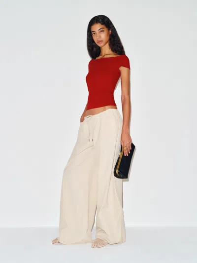 Reformation Florence Knit Top Red Small In Multi
