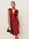 Reformation Florence Silk Dress In Sangre