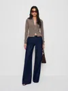 Reformation Florentina Cashmere Collared Cardigan Sweater In Brown