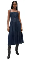 Reformation Florentina Denim Midi Dress In Liffey