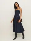 Reformation Florentina Denim Midi Dress In Liffey