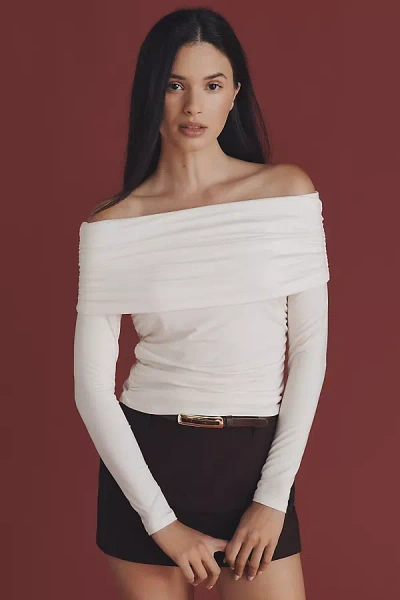 Reformation Florentina Knit Off-the-shoulder Top In Multi