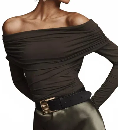 Reformation Florentina Stretch Top In Olive In Green