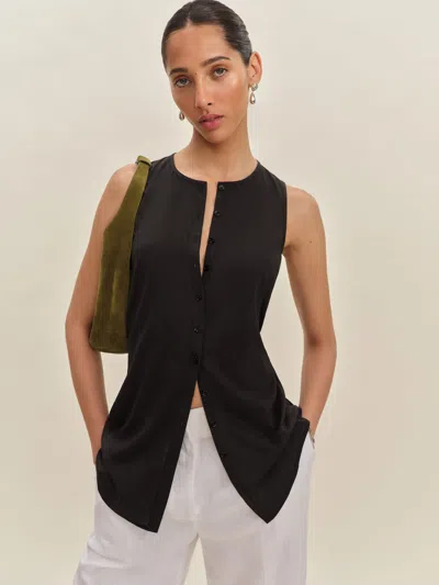 Reformation Floria Top In Black