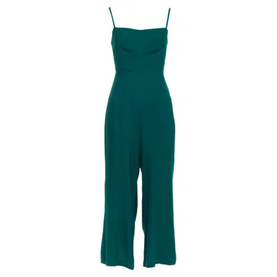 Pre-owned Reformation Forest Green Cropped Jumpsuit