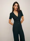 Reformation Petites France Jumpsuit In Black