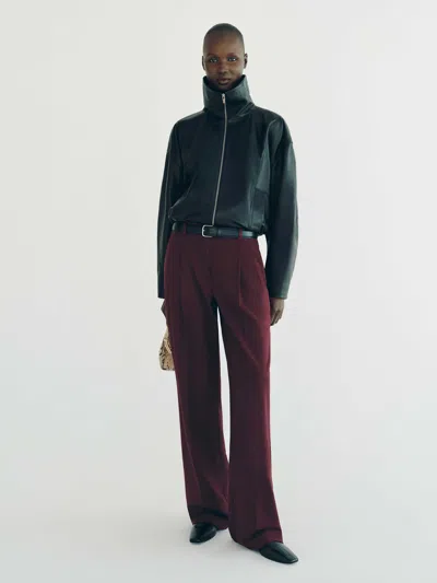 Reformation Frances Low Rise Relaxed Pant Deep Red 0 In Burgundy