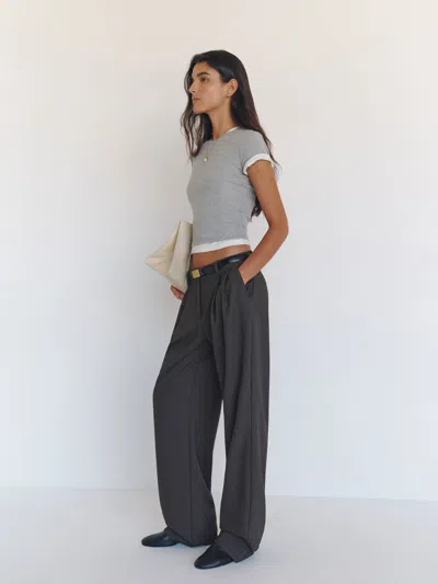 Reformation Frances Low Rise Relaxed Pant Grey 0 In Multi
