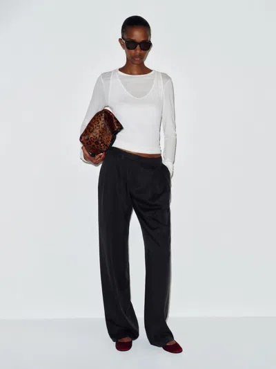 Reformation Frances Low Rise Relaxed Short Pant Black 0p In Noir