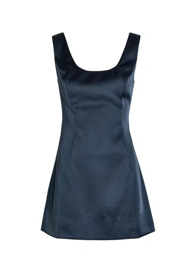 Reformation Fraceska Square-neck Mini Dress In Blue