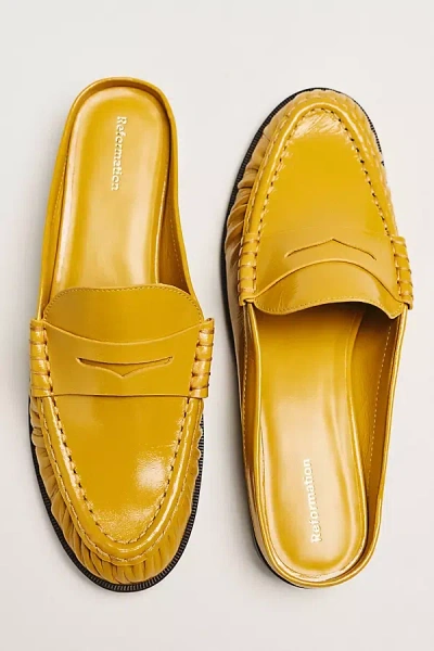 Reformation Francine Mule Loafers In Brown