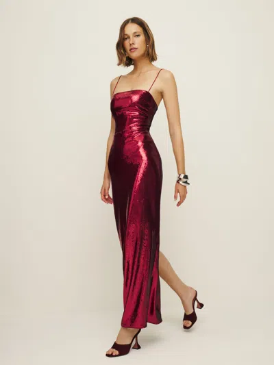Reformation Frankie Dress In Red Sequin