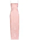 Reformation Frankie Floral-jacquard Satin Maxi Dress In Pink