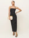 Reformation Frankie Linen Dress In Black
