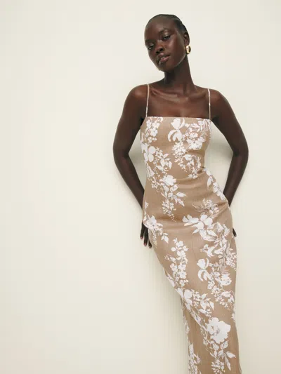 Reformation Frankie Linen Dress In Dune
