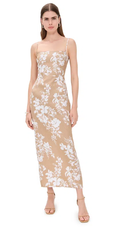 Reformation Frankie Linen Dress Dunes Check