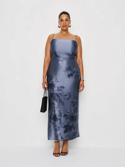 Reformation Frankie Silk Dress Es In Blue