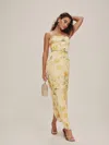 Reformation Frankie Silk Dress In Honeyglow
